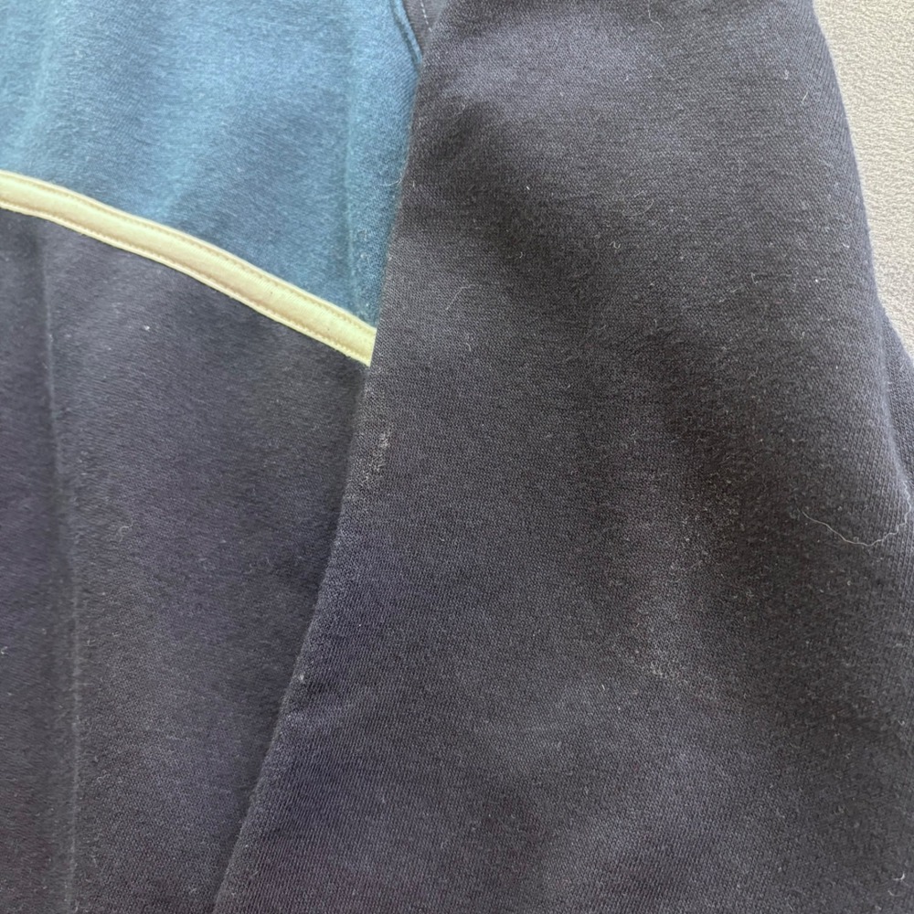 Goodfellow & Co Mens Navy Blue Teal Stripe Crewneck Sweatshirt XL Pullover - Picture 5 of 7